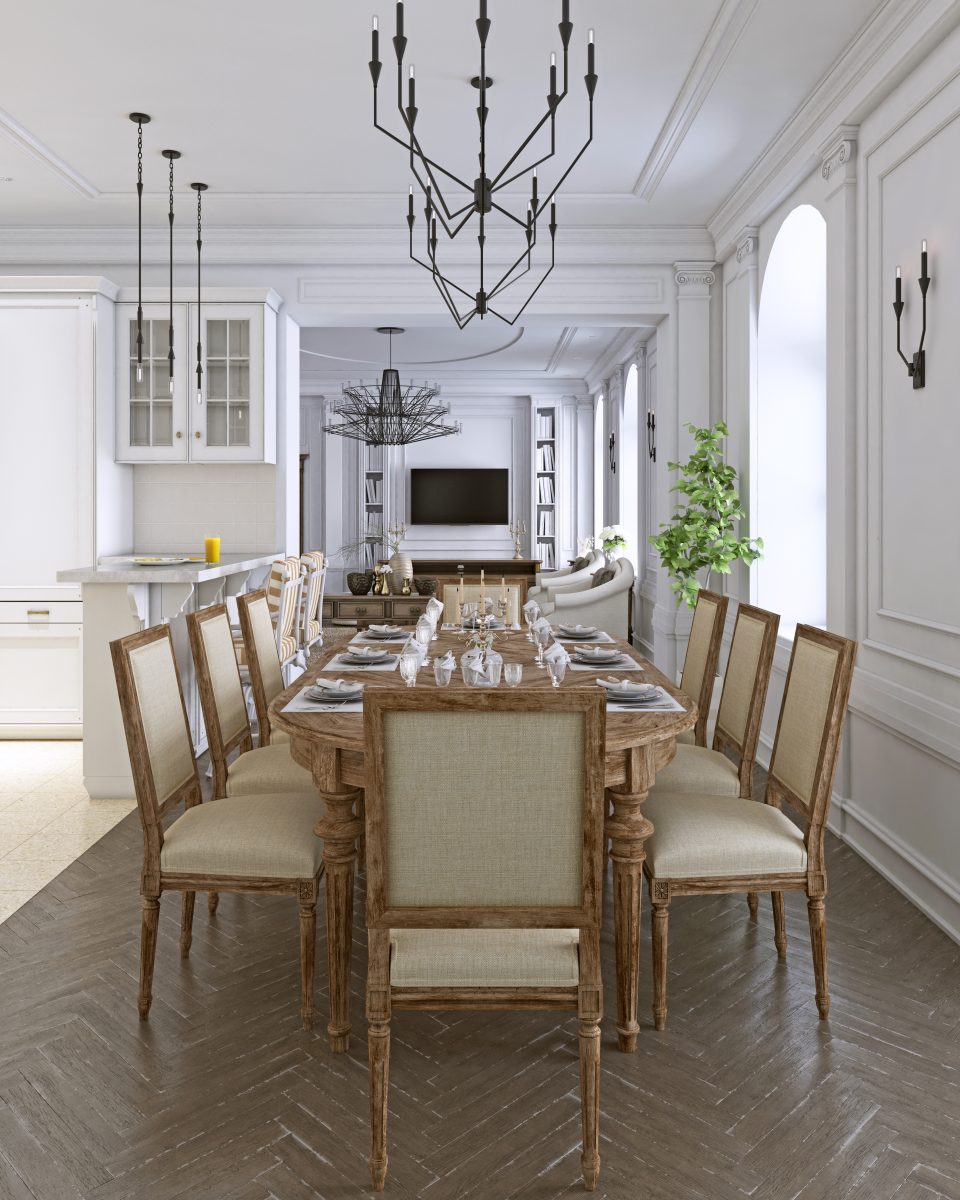 Belle salle à manger avec toutes ses chaises