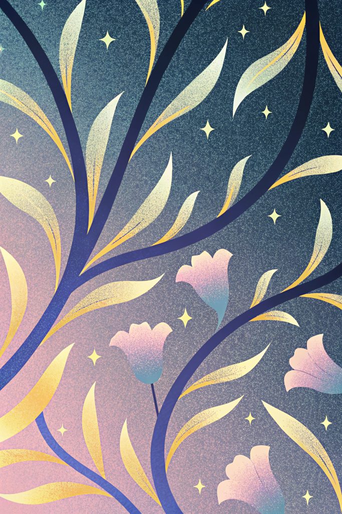 Modèle de papier peint floral tendance pour tissu et rideaux