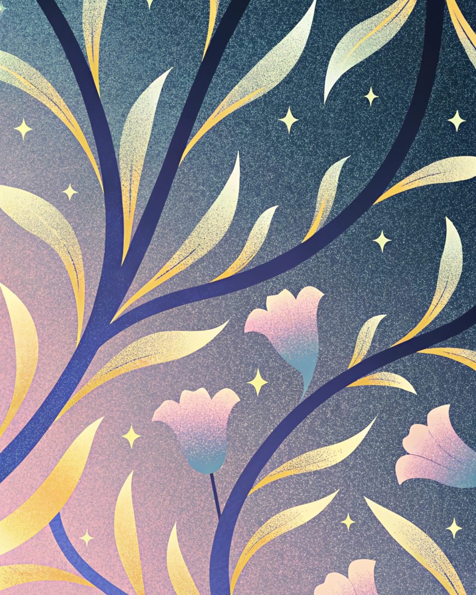 Modèle de papier peint floral tendance pour tissu et rideaux